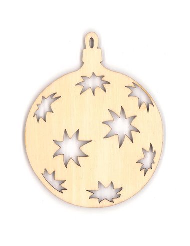 Mπάλα χριστουγεννιάτικη ξύλινη 8x6,3x0,3εκ.