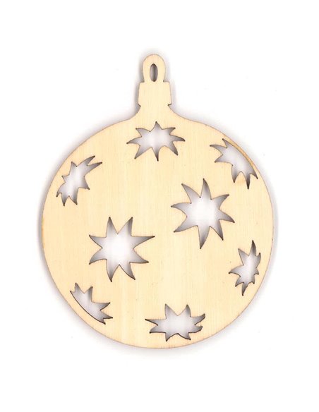 Mπάλα χριστουγεννιάτικη ξύλινη 8x6,3x0,3εκ.