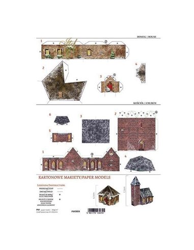 Μοντέλα με κοπτικά από χαρτί 250γρ. "Χριστουγεννιάτικα κτίρια" 21x29.7εκ. (PM-0004)