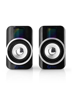 NEDIS GSPR20020BK Gaming Speakers 2.0 RGB USB powered 3.5mm jack 30 W