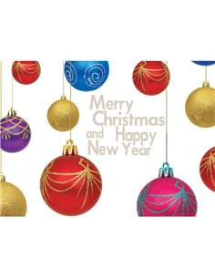 Ευχετήριες κάρτες χριστουγεννιάτικες "χριστουγεννιάτικες μπάλες" 16x11,6εκ.