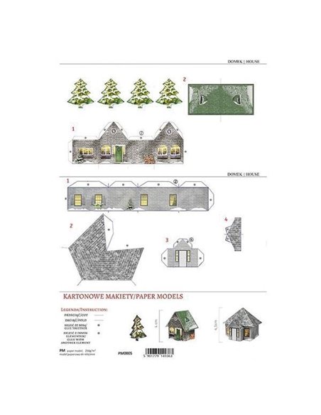 Μοντέλα με κοπτικά από χαρτί 250γρ. "Χριστουγεννιάτικα κτίρια" 21x29.7εκ. (PM-0005)