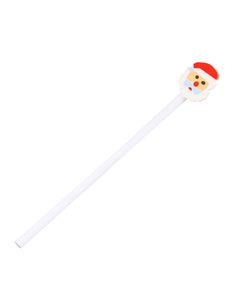 Χριστουγεννιάτικο μολύβι Υ19xØ1,3εκ λευκό με σβήστρα  Άγιος Βασίλης