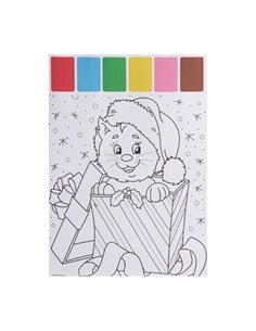 Σετ ζωγραφικής με νερομπογιές Χριστουγεννιάτικο Γατί