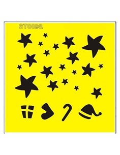 Στένσιλ πλαστικό "Χριστουγεννιάτικα σχέδια" 16x16εκ.  (ST0098A)