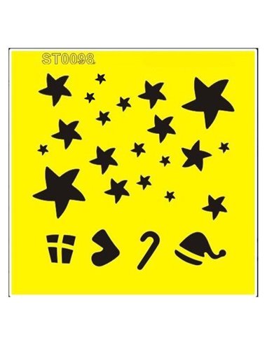 Στένσιλ πλαστικό "Χριστουγεννιάτικα σχέδια" 16x16εκ.  (ST0098A)