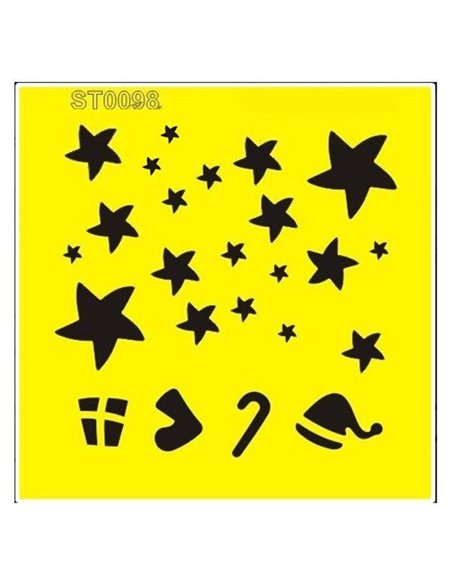 Στένσιλ πλαστικό "Χριστουγεννιάτικα σχέδια" 16x16εκ.  (ST0098A)