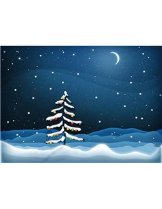 Ευχετήριες κάρτες χριστουγεννιάτικες "χιονισμένο δέντρο" 16x11,6εκ.