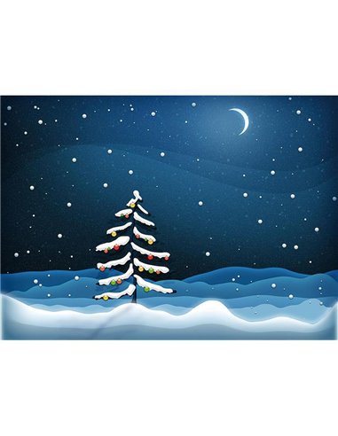 Ευχετήριες κάρτες χριστουγεννιάτικες "χιονισμένο δέντρο" 16x11,6εκ.