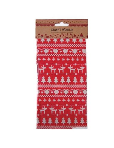 Ύφασμα χειροτεχνίας τάρανδοι-αστέρια 45εκ. x 50εκ.