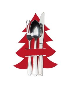 Χριστουγεννιάτικη θήκη μαχαιροπίρουνων fleece 21,5×17εκ.