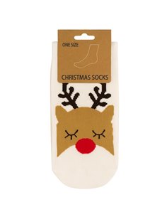 Κάλτσες Χριστουγεννιάτικες Τάρανδος με κλειστά μάτια