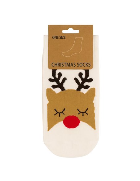 Κάλτσες Χριστουγεννιάτικες Τάρανδος με κλειστά μάτια