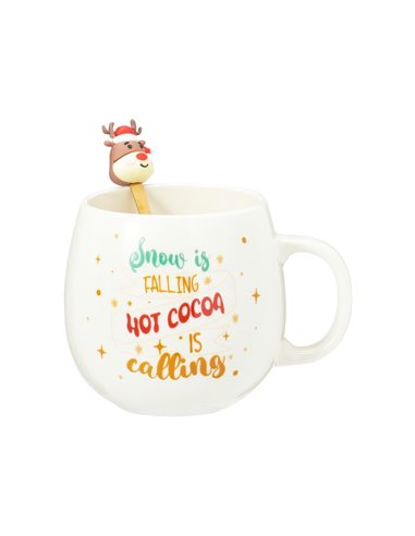 Κούπα 550ml με κουτάλι Hot Cocoa πορσελάνη