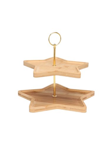 Ορντερβιέρα 2όροφη μπαμπού αστέρι 27×25εκ.