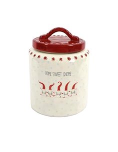 Χριστουγεννιάτικο διακοσμητικό κουτί για μπισκότα κεραμικό Υ19xØ14,5εκ.