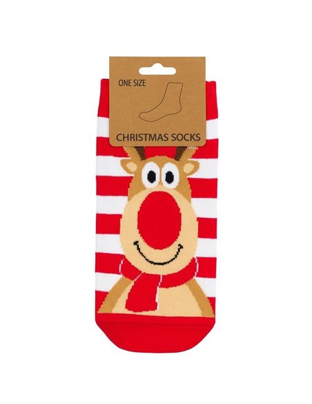 Κάλτσες Χριστουγεννιάτικες Τάρανδος με κασκόλ