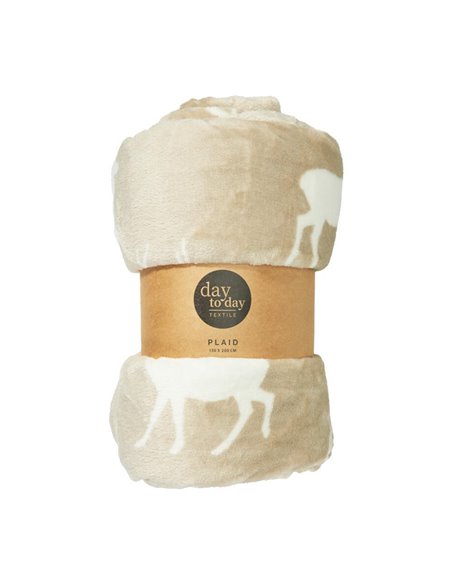 Κουβέρτα τάρανδοι μπεζ 200x150εκ.