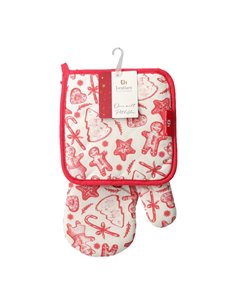 Γάντι - πιάστρα χριστουγεννιάτικα βαμβακερά κόκκινα