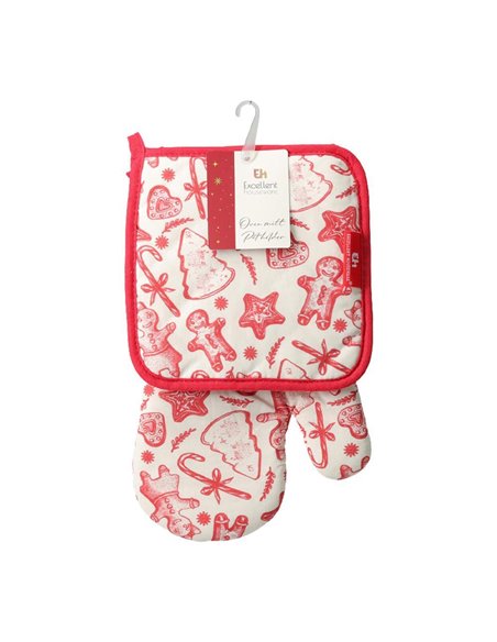 Γάντι - πιάστρα χριστουγεννιάτικα βαμβακερά κόκκινα