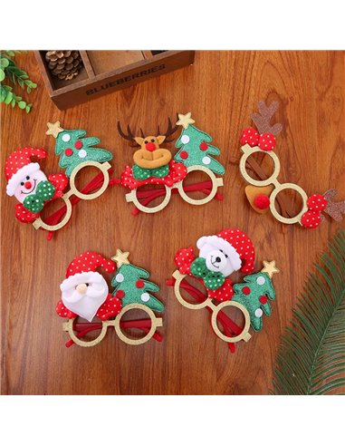 Χριστουγεννιάτικα γυαλιά 5 σχέδια κοκτέηλ Υ11x14εκ.