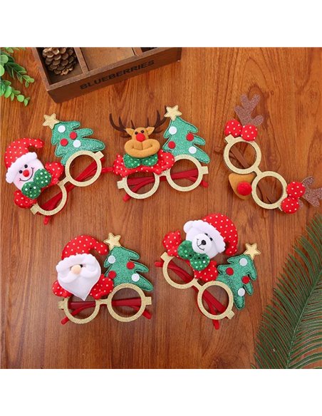 Χριστουγεννιάτικα γυαλιά 5 σχέδια κοκτέηλ Υ11x14εκ.