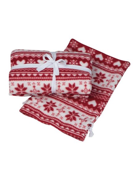 Xριστουγεννιάτικη κουβέρτα fleece κόκκινη 130χ170εκ.