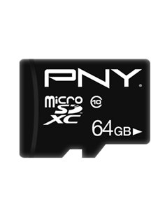 PNY P-SDU64G10PPL-GE 64GB MICRO-SD XC CLASS 10/UHS-I  U1+SD ADAPTER