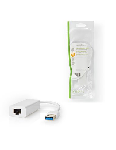 NEDIS CCGP61950WT02 USB 3.0-Adapter USB-A Male - RJ45 Female 1 Gbit 0,2 m White