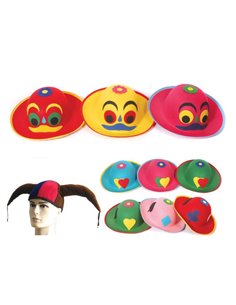 Καπέλα τσόχινα κλόουν σε διάφορα χρώματα