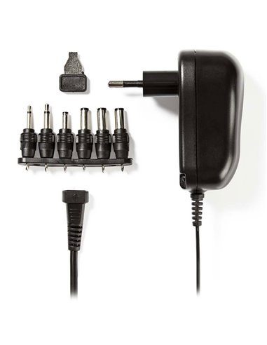 NEDIS ACPA001 Universal AC Power Adapter, 3/4.5/5/6/7.5/9/12 VDC, 1.0 A