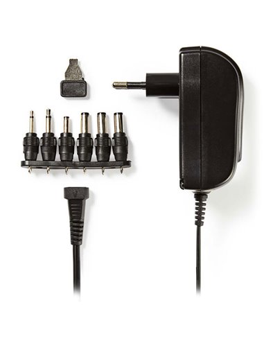 NEDIS ACPA002 Universal AC Power Adapter, 3/4.5/5/6/7.5/9/12 VDC, 1.5 A