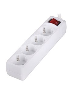 SONORA PSW401 ΠΟΛΥΠΡΙΖΟ 4 ΘΕΣΕΩΝ ΜΕ ΔΙΑΚΟΠΤΗ 1,5m ΛΕΥΚΟ