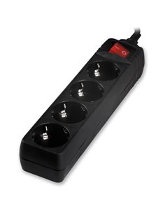 SONORA PSB401 ΠΟΛΥΠΡΙΖΟ 4 ΘΕΣΕΩΝ ΜΕ ΔΙΑΚΟΠΤΗ 1,5m ΜΑΥΡΟ