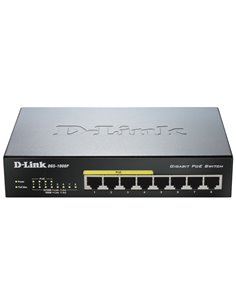 D-LINK DGS-1008P POE UNMANAGED GIGABIT ETHERNET 8-PORT SWITCH (DESKTOP)