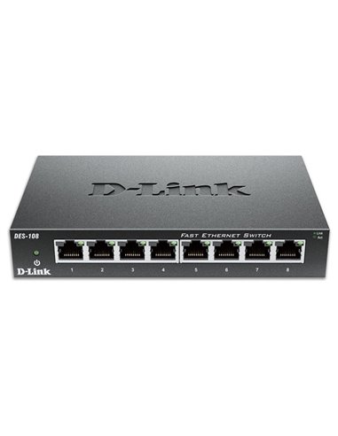 D-LINK DES-108 8-Port Fast Ethernet Unmanaged Desktop Switch