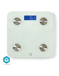 NEDIS WIFIHS10WT Wi-Fi Smart Personal Scales BMI, Fat, Water, Bones, Muscle, Pro