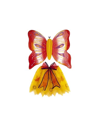 Σετ πεταλούδας κίτρινο με φούστα και φτερά