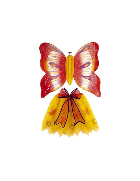 Σετ πεταλούδας κίτρινο με φούστα και φτερά