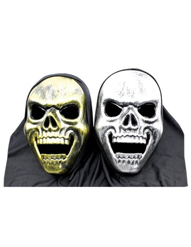 Μάσκα νεκροκεφαλή με κουκούλα χρυσό-ασημί