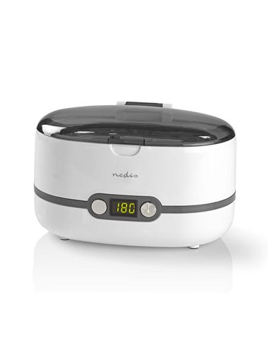 NEDIS JECL110WT Ultrasonic Jewellery Cleaner, 600 ml Capacity, Digital Timer