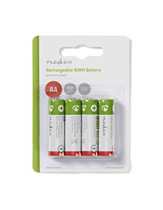 NEDIS BANM26HR64B Rechargeable Ni-MH Battery AA, 1.2V, 2600 mAh, 4 pieces, Blist