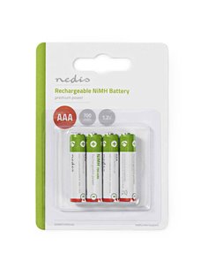 NEDIS BANM7HR034B Rechargeable Ni-MH Battery AAA, 1.2V, 700 mAh, 4 pieces, Blist