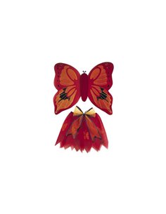 Σετ πεταλούδας κόκκινο με φούστα και φτερά
