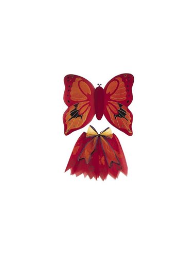 Σετ πεταλούδας κόκκινο με φούστα και φτερά