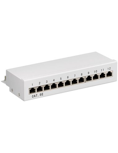 93041 CAT5E ETHERNET PATCH PANEL 12PORT STP GREY