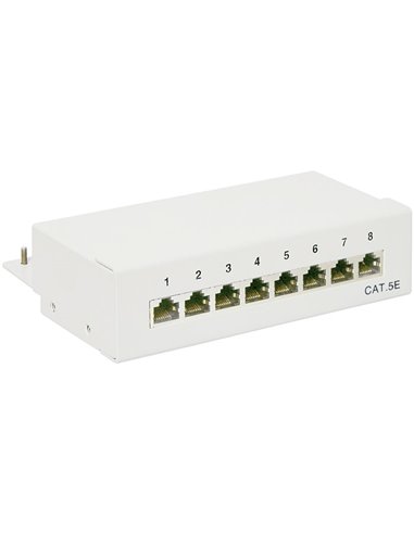 68882 CAT5E ETHERNET PATCH PANEL. 8PORT STP GREY