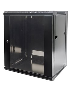 INT 711937 FLATPACK 19" 15U (770x570x450) WALLMOUNT CABINET BLACK