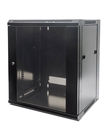 INT 711791 FLATPACK 19" 9U (500x570x600) WALLMOUNT CABINET BLACK