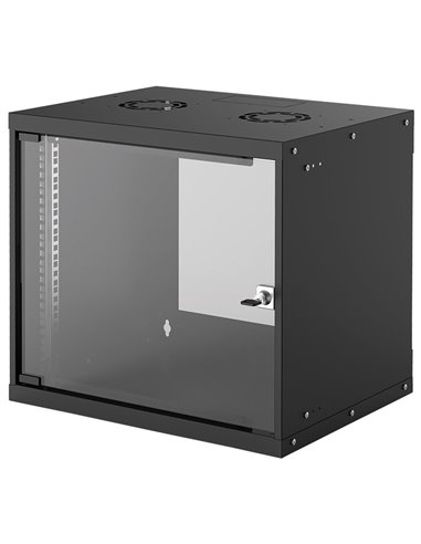 INT 714174 FLATPACK 19" 9U (487x540x400) BASIC WALLMOUNT CABINET BLACK